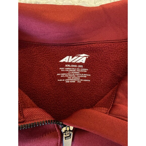 Avia  Jacket NEW XXL  2X Womens Burgundy Athletic Workout Ribbed Bottom 1/4 Zip - Picture 10 of 12